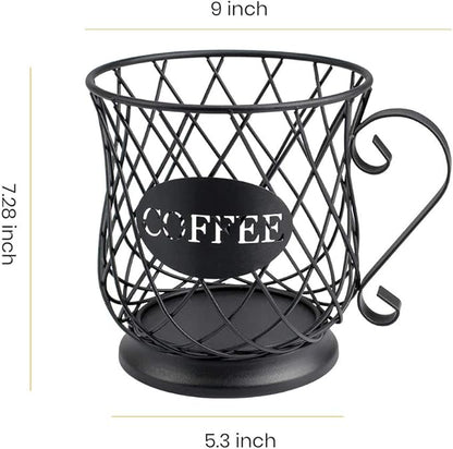 TreeLen K Cup Holder Coffee Pod Holders for 35 Kcups Keurig Storage Organizer Coffee Bar Accessories for Counter - Matte Black
