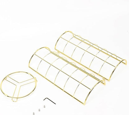 NearMoon Toilet Paper Organizer Stand, Free Standing 3 Rolls Tissue Storage, Metal Bathroom Accessory, Rustproof Toilet Roll Holder for Kitchen Countertop Inside Cabinet Shelf(Metal Base, Gold)