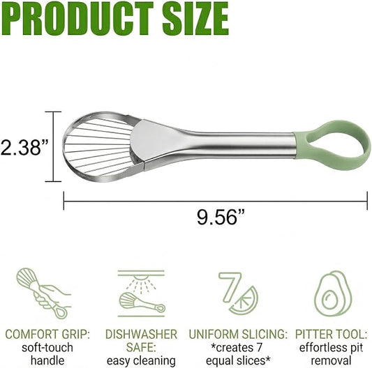 2-In-1 Avocado Slicer,Avocado Slicer Tool,Avocado Cutter,Multi-Function Avocado Tool,Avocado Knife,Efficient Avocado Saver,Dishwasher Safe,Well Made Stainless Tool For Slicing,Scooping,And Pit Removal