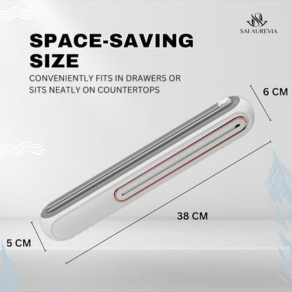 Food Plastic Wrap Dispenser with Cutter | Durable ABS Material | One-Handed Smooth Cutting | Refillable Cling Film Storage Organizer | Fits Standard Wrap Rolls