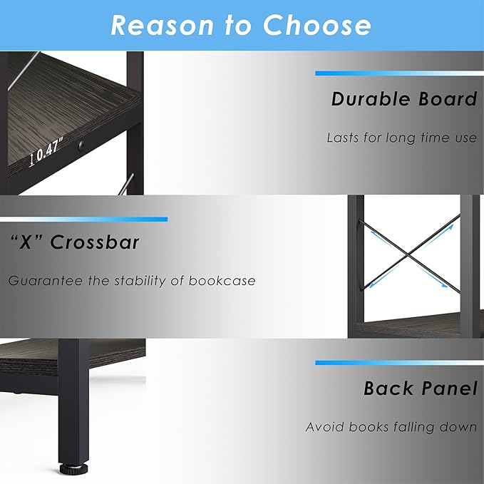 Jartoil Corner Bookshelves and Bookcases Industrial Corner Etagere Bookcase L Shaped Shelf 6 Tiers with Metal Frame for Living Room Home Office