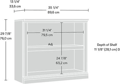 Sauder Miscellaneous Storage 2-Shelf Bookcase/ book shelf, Estate Black finish