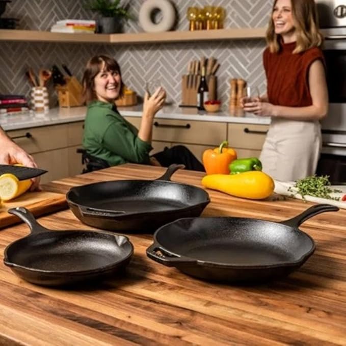 Lodge Chef Collection 3pc Set (8”, 10", & 12" Skillet)