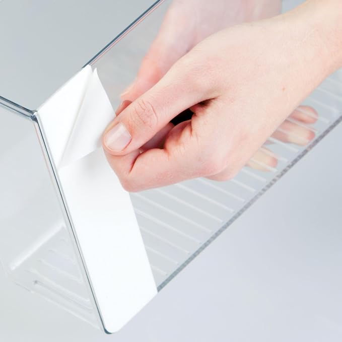 iDesign Adhesive Organizer Bin, Set of 2, Clear | Damage-Free Hanging, For Kitchen, Bathroom, or Office