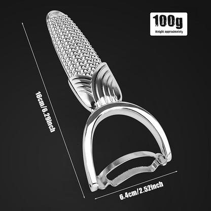 Corn Peeler and Stripper for Cob, Stainless Steel Husker Tool with Ergonomic Handle, Sharp Kernel Remover & Shucker for Kitchen, Silver