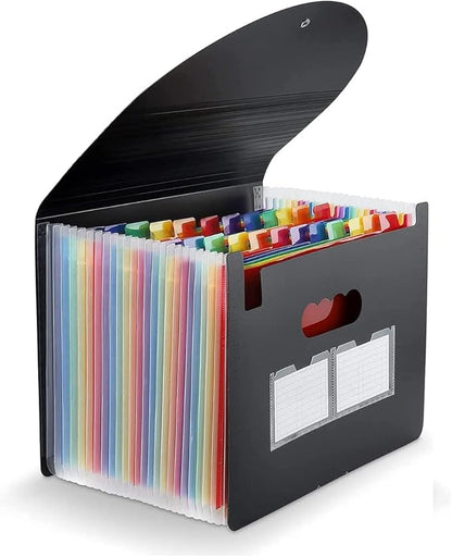 Expanding File Organisers, A4 Plastic folders File Organizer with 24 Pockets Accordion Document Organiser for Home Office School