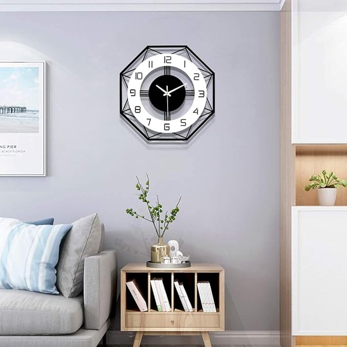 Large Wall Clocks for Living Room Decor Modern Silent Wall Clock for Home House Kitchen Bedroom Decorative Big Wall Clock Non Ticking Battery Operated Quartz for Bathroom Outdoor Indoor 14 Inch