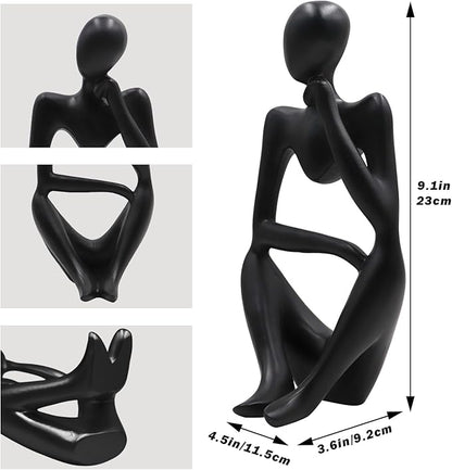 Dnoifne Thinker Statues and Sculptures, Resin Black Thinker Statue Ornaments, Abstract Style Sculptures, Housewarming Gifts, Housewarming Decorations, Living Room Dining Desk Decorations