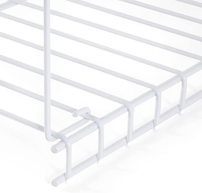 Rubbermaid Universal Closet Custom Wire Hanging Storage Shelf Durable Steel Clothes Rack Accessory Attachment, 24 Inch Long, 2 Pack, White