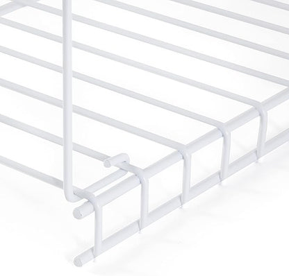 Rubbermaid Universal Closet Custom Wire Hanging Storage Shelf Durable Steel Clothes Rack Accessory Attachment, 24 Inch Long, 2 Pack, White