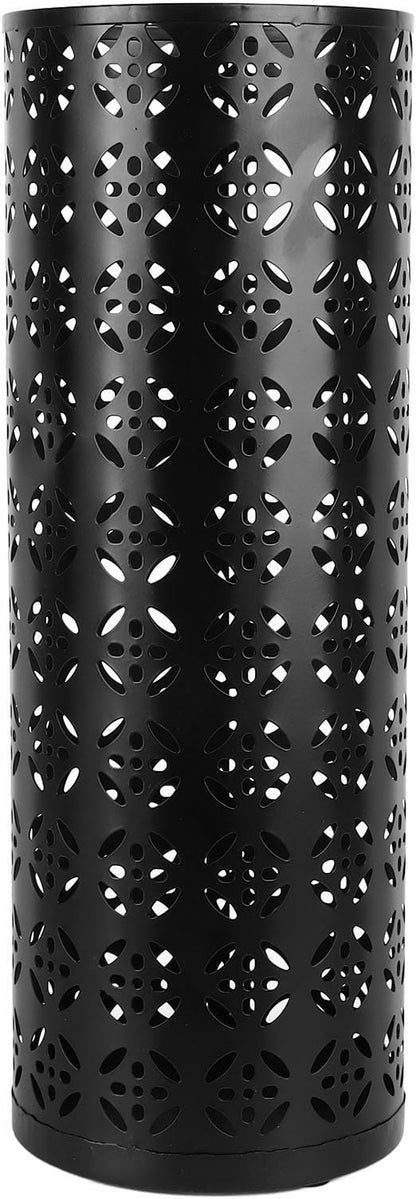 Zerodis Large Round Hollow Design Metal Umbrella Holder, Stylish Gold Finish Steel Umbrella Stand for Entryway, Home Office, and Outdoor Use (S)