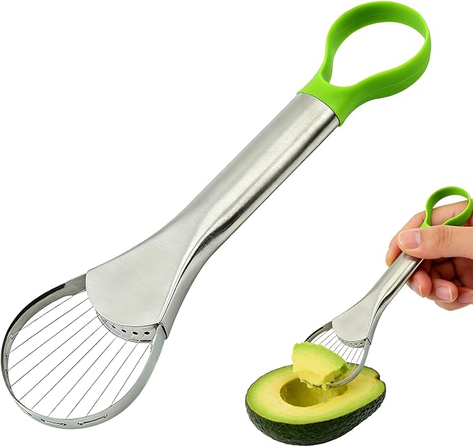 Avocado Slicer Tool,Avocado Cutter Tool,Avocado Knife,Avocado Peeler,Avocado Saver Well Made 2-In-1 Stainless Efficient Kitchen Tool Dishwasher Safe For Hassle-Free Avocado Prep Sandwiches, Salads