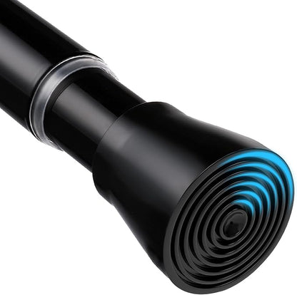 MEXAU Black Shower Curtain Rod 30 To 64 Inch Tension Shower Rod For Bathroom 7/8" Adjustable Spring Curtain Rod No Drilling Spring Curtain Rod Black Tension Tension Rods for Windows Doorway Closet