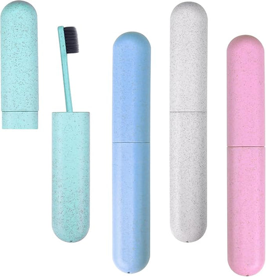 Hooqict 4 Pack Travel Toothbrush Case Portable Travel Toothbrush Holder Plastic Toothbrush Container Protector Cover for Traveling, Camping, Home, School, Business
