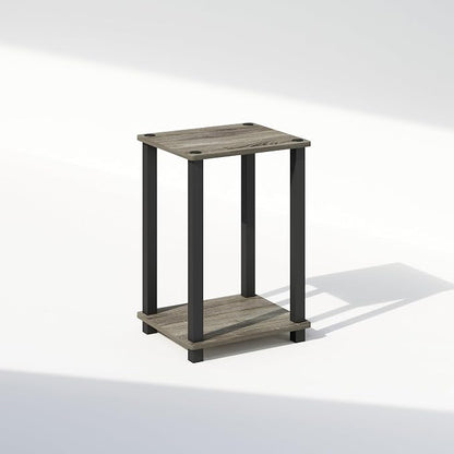 Furinno Simplistic Night Stand, 2-Tier Small Nightstand with Open Shelf, Toolless Assembly Bedside Table, End Table, Side Table, for Bedroom, Closet, Dorm, French Oak