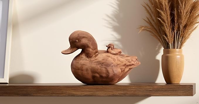 Hymmah Duck Home Decor Statue Rustic Home Decorations for Living Room, Boho Sculpture Resin Animal Collectible Figurines for Indoor Decor