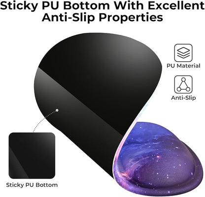 EooCoo Ergonomic Mouse Pad with Gel Wrist Rest Support Middle Concave Design, Relieve Wrist Pain, Non-Slip Base for Laptop, Computer, Office Desk Accessories, Carpal Tunnel Syndrome