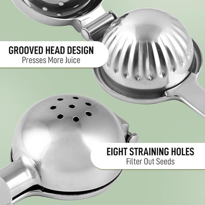 Lemon Squeezer Stainless Steel with Premium Quality Heavy Duty Solid Metal Squeezer Bowl - Large Manual Citrus Press Juicer and Lime Squeezer Stainless Steel - by Zulay Kitchen