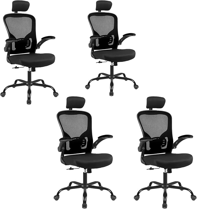 Ergonomic Office Desk Chair 4Pack- Mesh Home Office Desk Chairs with Lumbar Support & 3D Adjustable Armrests,Executive Rolling Chair(4Pack Office Chair)