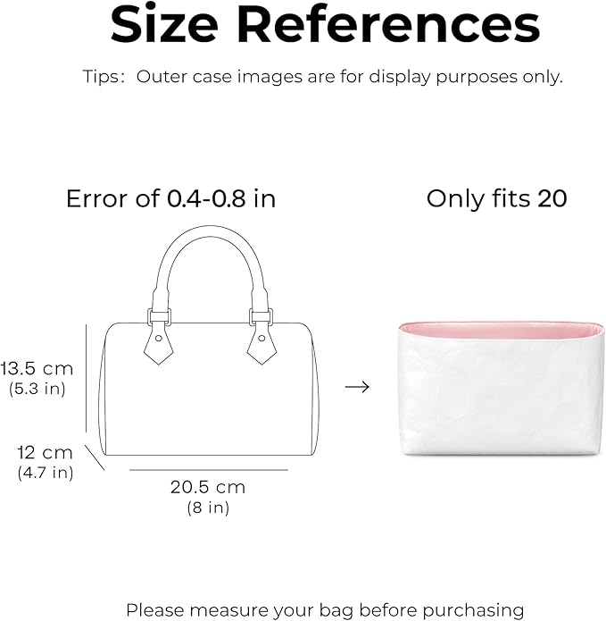 Purse Organizer Insert for LV Speedy 20 Handbag,Custom Fit Inside Premium Rose Sakura Lightweight WaterResistant Tote Bag Insert