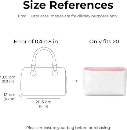 Purse Organizer Insert for LV Speedy 20 Handbag,Custom Fit Inside Premium Rose Sakura Lightweight WaterResistant Tote Bag Insert