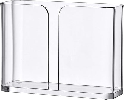 Amazing Abby Acrylic Luncheon Napkin Holder (6.5"x6.5"), Plastic Napkin Dispenser with Non-Slip Pads, Clear Napkin Stand, Great for Kitchen Counter, Dining Table, Bathroom Vanity, and More