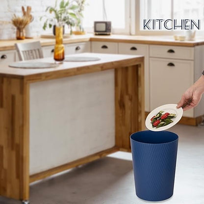 UUJOLY Small Trash Can Wastebasket Garbage Can Container Bins for Bathrooms, Laundry Room, Kitchens, Offices, Kids Rooms, Dorms (Navy Blue)