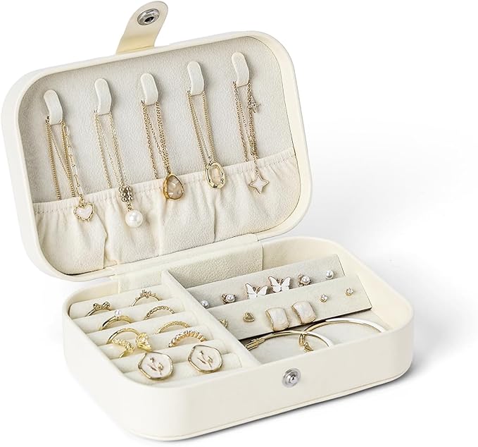 CASEGRACE Jewelry Box For Women Portable Travel Jewelry Case for Necklace Earring Rings Jewelry Holder Case Gift Box Girls