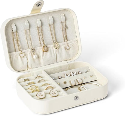 CASEGRACE Jewelry Box For Women Portable Travel Jewelry Case for Necklace Earring Rings Jewelry Holder Case Gift Box Girls