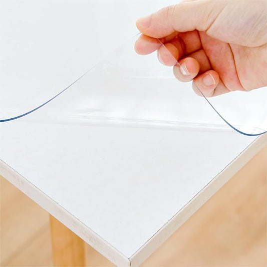 36 x 91 Inch Clear Table Cover Protector, Clear Table Protector for Dining Room Table, 1.5mm Plastic Table Cover, Waterproof Table Pad for Kitchen, Office