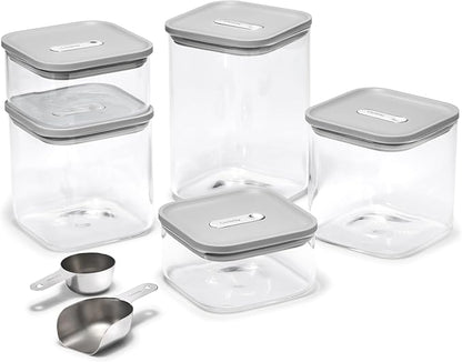 Caraway 13-Piece Glass Airtight Food Storage Containers with Lids – Non-Toxic, BPA-Free Kitchen Storage Containers – Stackable, Space-Saving Airtight Containers for Dry Goods and More - Gray