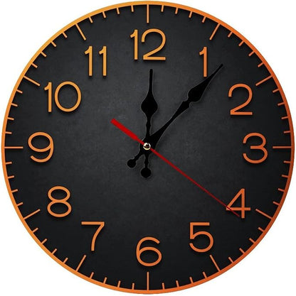 Wall Clock， Modern Non Ticking Wall Clocks Battery Operated， Black Wooden Wall Clocks for Kitchen， Living Room， Bedroom， Office， Bathroom Decorative 25 * 25cm