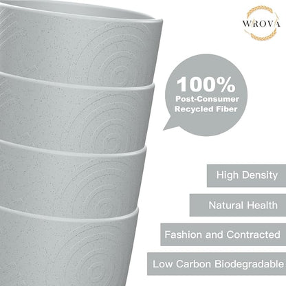 Wrova Wheat Straw Cups 8 PCS Good Alternative to Plastic Reusable Cups 12 oz Unbreakable Drinking Cup Reusable Dishwasher Safe Water Plastic Glasses Light Grey