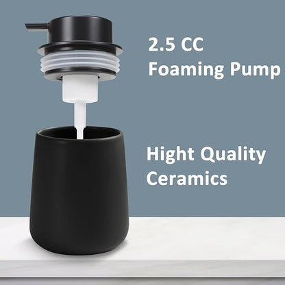 Soap Foaming Dispenser Ceramic with Easy-to-Press Pump Hand Foam Dispenser for Shampoo Bathroom Kitchen 12 oz