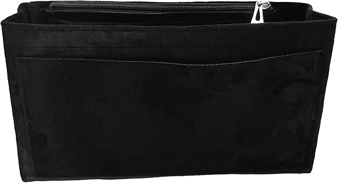 Purse Organizer Insert, Suede Bag Organizer Handbag Tote Shaper, Suede Material, Soft and Non Damaging Bag (Black, X-Large)