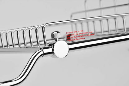 Brass Expandable Bathtub Caddy Over Tub Rack with Chrome Polished Finish for Elegant Bath Storage