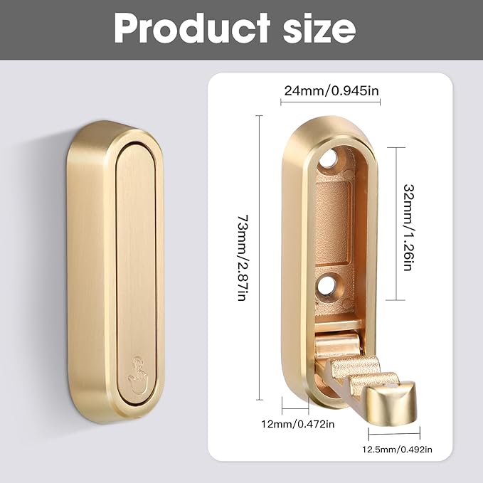 Dntorx Folding Coat Hooks, 6 Pcs Foldable Gold Wall Hooks Heavy Duty Foldable Hook Bathroom Towel Hooks Robe Hooks Wall Mounted for Hanging Coat Towels Clothes Hat Bags Keys