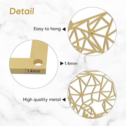 SIGNLEADER Metal Wall Art Decor Big Stupid Bear Modern Abstract Wall Sculpture Hangings Home Decoration for Living Room, Bedroom, Bathroom, Kitchen, Outdoor - 12" Gold