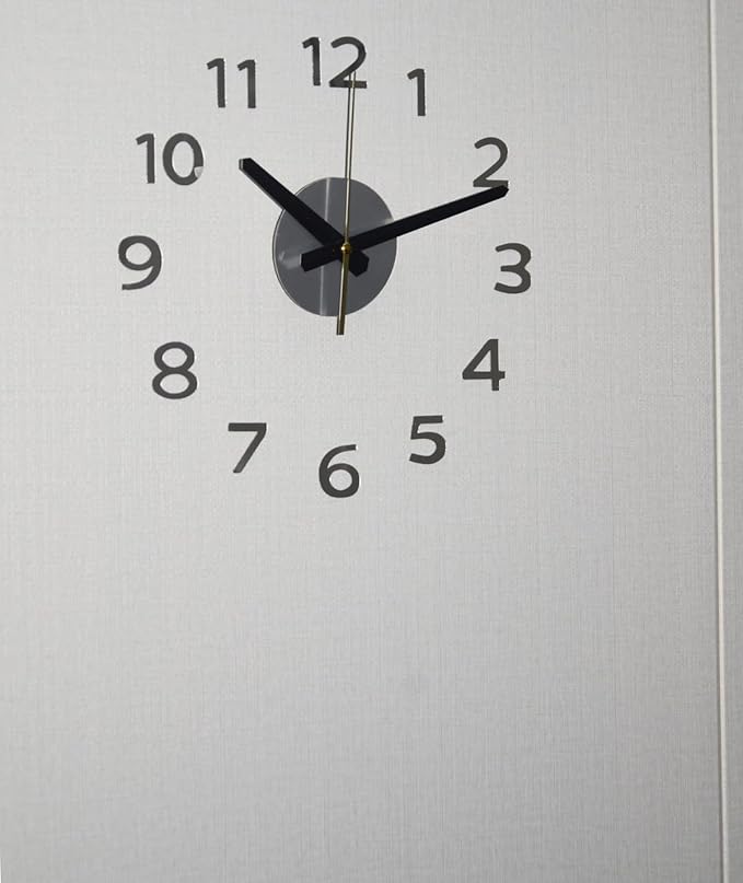 OceeK DIY Wall Clock, Modern Silent Non-Ticking, Battery Operated, 3D Quality Quartz Frameless Wall Closks,8-15" Round