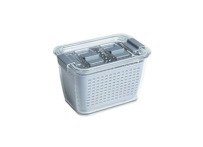 Kitchen Spaces Small Colander Stackable Food Storage Bin, Grey