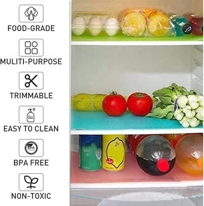 Aiosscd 15PCS Shelf Mats Refrigerator Liners Washable Refrigerator Pads Fridge Mats Drawer Placemats Home Kitchen Gadgets Accessories Organization for Top Freezer(5green+5pink+5blue)