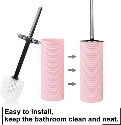 CERBIOR Bathroom Accessories Set Bath Ensemble Includes Soap Dispenser, Toothbrush Holder, Toothbrush Cup, Soap Dish for Decorative Countertop and Housewarming Gift (Pink Spiricle)