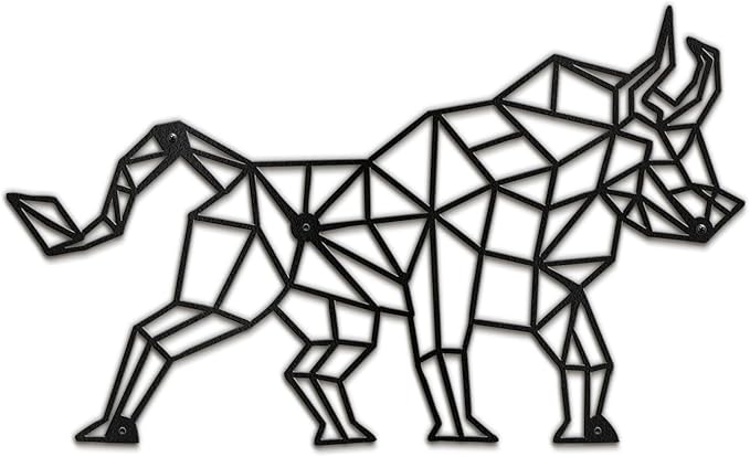 SIGNLEADER Metal Wall Art Decor Bull Warrior Modern Abstract Wall Sculpture Hangings Home Decoration for Living Room, Bedroom, Bathroom, Kitchen, Outdoor - 30" Black