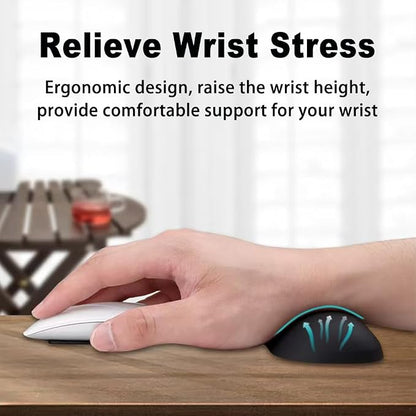 MXCOIRTP Wrist Rest for Mouse, Ergonomic Soft Silicone Wrist Cushion Support Pad, Mouse Wrist Pad with Non-Slip Base for Typing Pain Relief, Office, Home, Gaming, Computer, Black