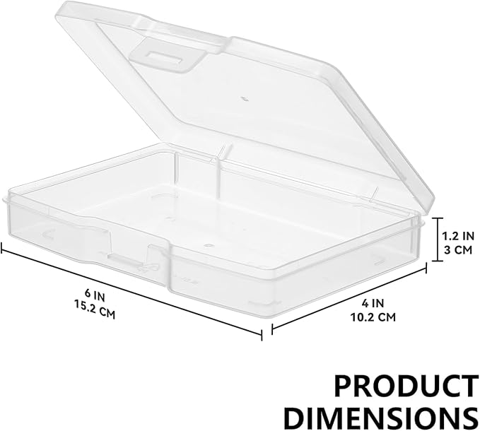 novelinks Transparent 4" x 6" Photo Storage Boxes - Photo Organizer Cases Photo Keeper Picture Storage Containers Box for Photos - 10 PACK (Multi-colored)