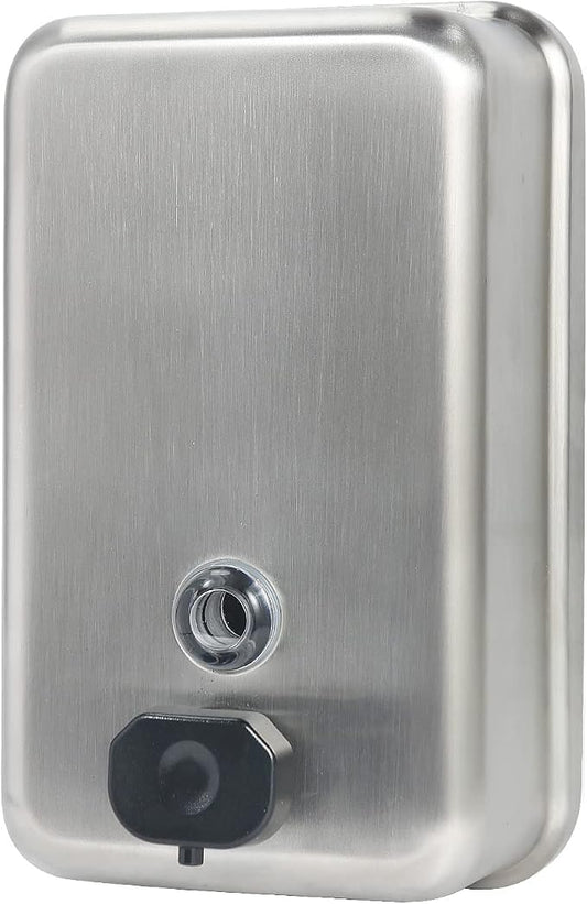 Stardrix Heavy Duty Stainless Steel Wall Mount Soap Dispenser, 1100ml/37oz, with Corrosion Proof Lining and Anti-Leak Pump for Commercial & Home Bathroom Kitchen(Vertical)