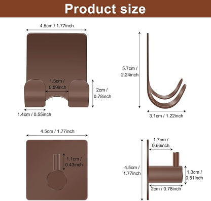 CGBE Razor Holder for Shower, 4 Packs Shaver Holder and Hooks, Self Adhesive Wall Mounts for Bathroom, Damage Free - Brown