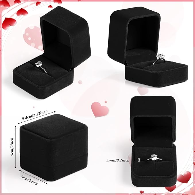Maitys 48 Pieces Velvet Ring Boxes Bulk for Jewelry Display Wedding Engagement Ring Box Jewelry Case Gift Boxes Earring Boxes for Birthday Anniversary Proposal