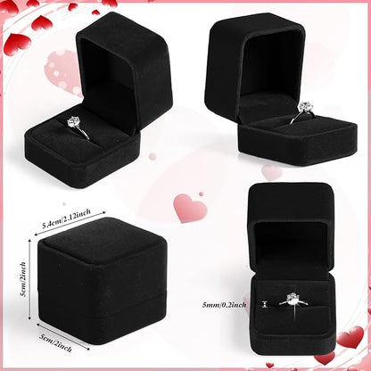 Maitys 48 Pieces Velvet Ring Boxes Bulk for Jewelry Display Wedding Engagement Ring Box Jewelry Case Gift Boxes Earring Boxes for Birthday Anniversary Proposal