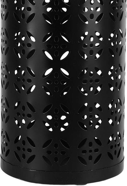 Zerodis Large Round Hollow Design Metal Umbrella Holder, Stylish Gold Finish Steel Umbrella Stand for Entryway, Home Office, and Outdoor Use (S)